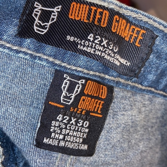 Nwt Men’s size 42×30 quilted giraffe, blue jeans T27 - Picture 7 of 8